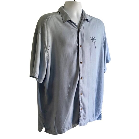 Jos. A. Bank Silk Short Sleeve Shirt with Tropical Palm Trees Mens XL - Picture 4 of 10